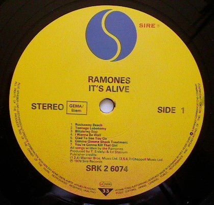 Ramones : It's Alive (2xLP, Album, RE, Gat)