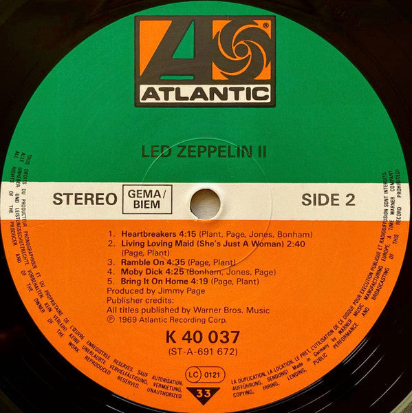 Led Zeppelin : Led Zeppelin II (LP, Album, RE, Gat)