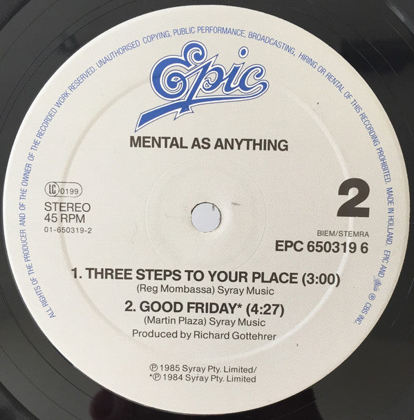 Mental As Anything : Live It Up (12", Maxi, RE)