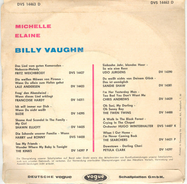 Billy Vaughn : Michelle (7")