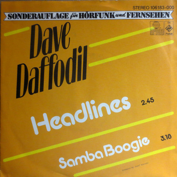 Dave Daffodil : Headlines / Samba Boogie (7", Single, Promo)