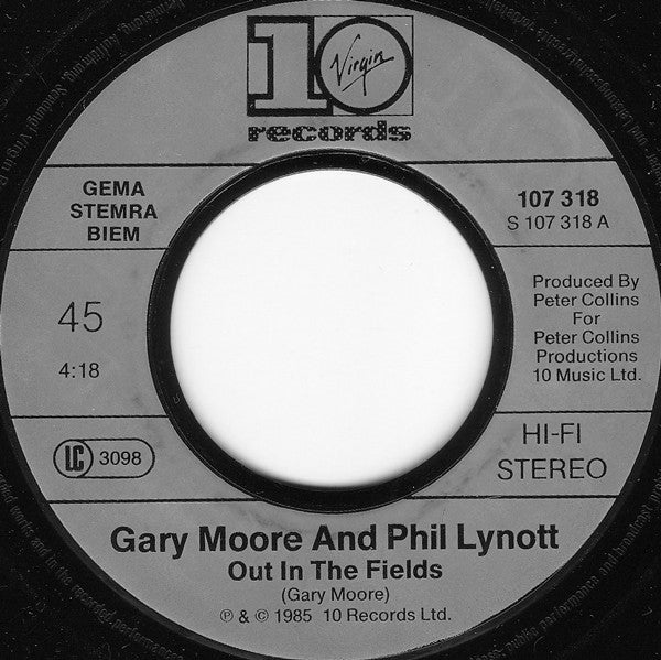 Gary Moore And Phil Lynott : Out In The Fields (7", Single)