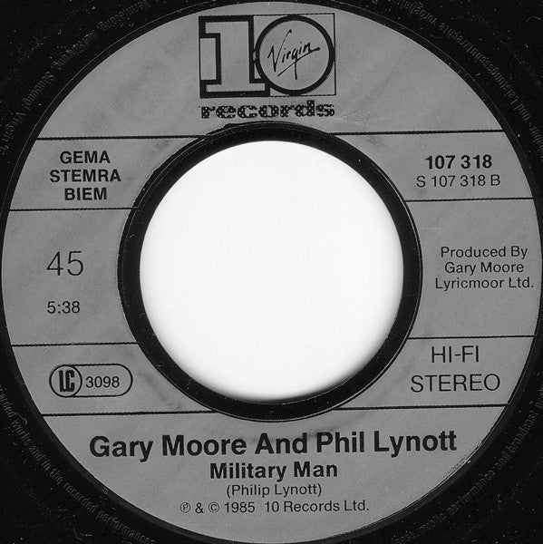 Gary Moore And Phil Lynott : Out In The Fields (7", Single)