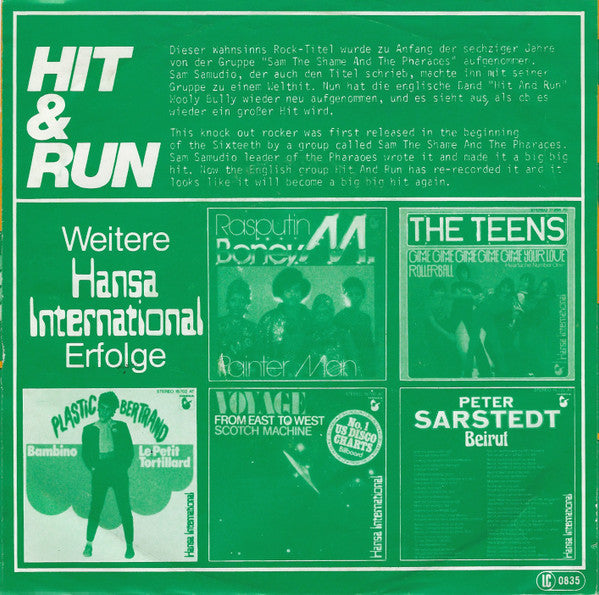 Hit & Run (4) : Wooly Bully (7", Single)