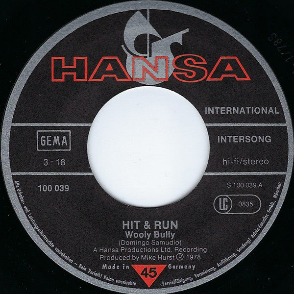 Hit & Run (4) : Wooly Bully (7", Single)