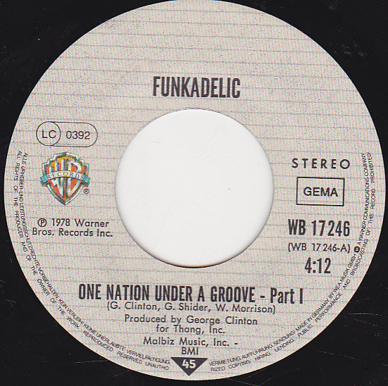 Funkadelic : One Nation Under A Groove (7", Single)