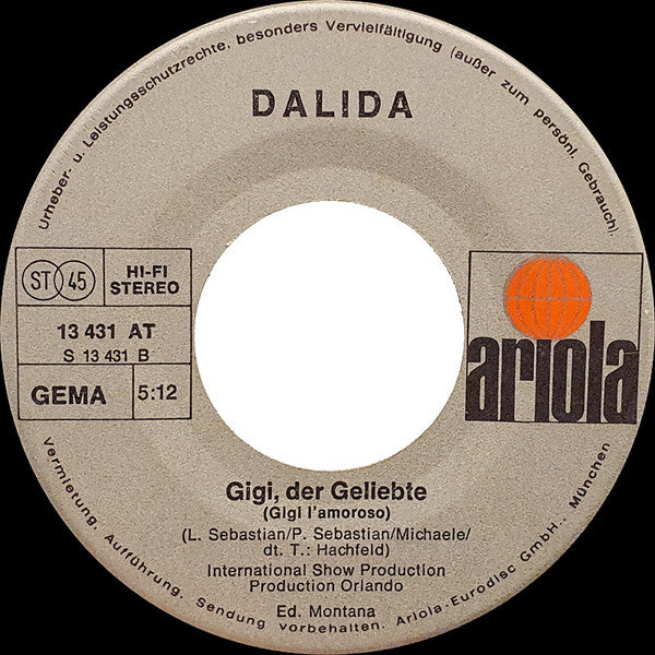 Dalida : Er War Gerade 18 Jahr' (7", Single)