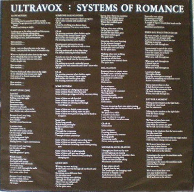 Ultravox : Systems Of Romance (LP, Album)