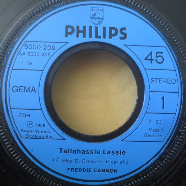 Freddie Cannon* : Tallahassee Lassie / Palisades Park (7", Single)