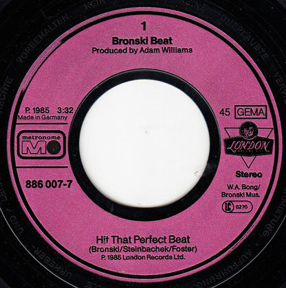 Bronski Beat : Hit That Perfect Beat (7", Single)