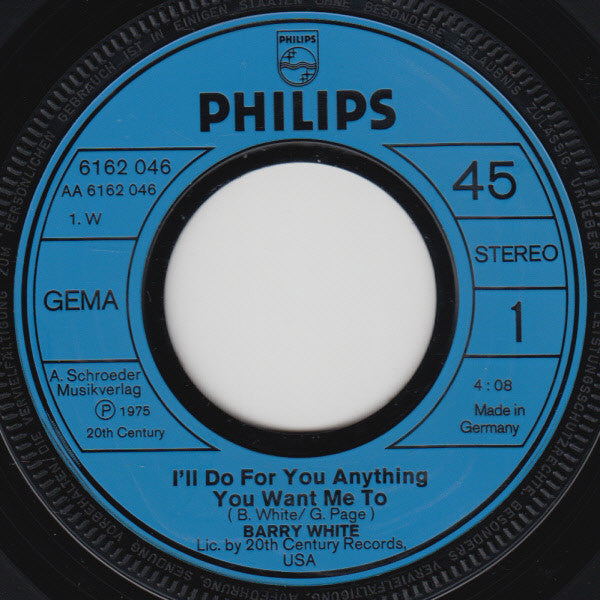 Barry White : I'll Do For You Anything You Want Me To (7", Single)