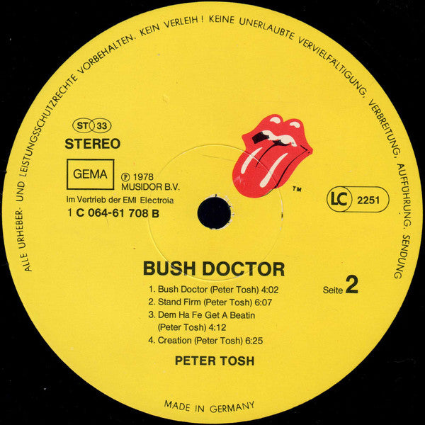 Peter Tosh : Bush Doctor (LP, Album)