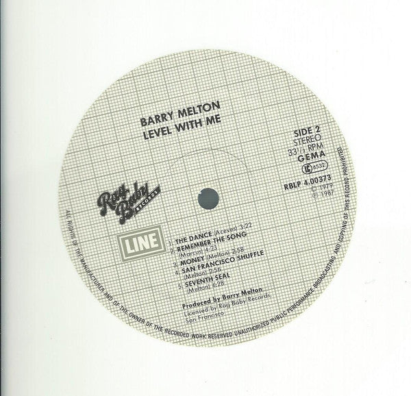 Barry Melton : Level With Me (LP, Album, RP, Whi)