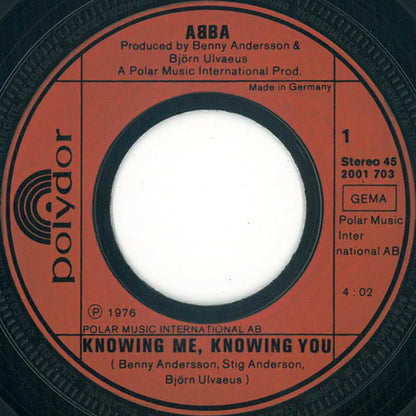 ABBA : Knowing Me, Knowing You (7", Single, Inj)