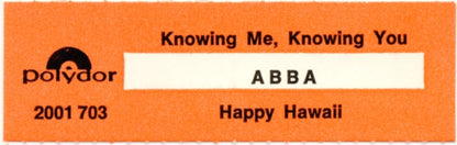 ABBA : Knowing Me, Knowing You (7", Single, Inj)