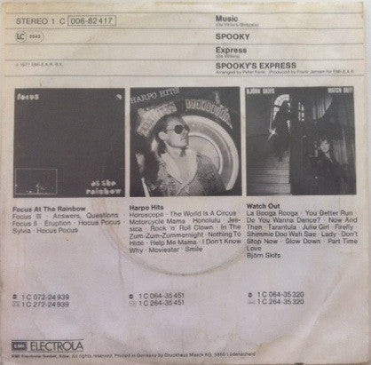 Spooky (8) : Music (7", Single)