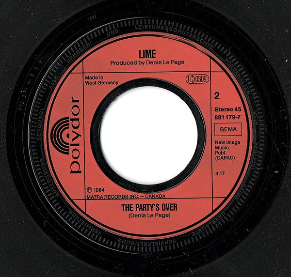 Lime (2) : I Don't Wanna Lose You (7")