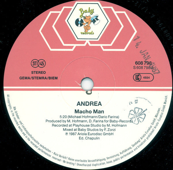 Andrea (4) : Macho Man (12", Maxi)