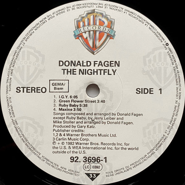 Donald Fagen : The Nightfly (LP, Album, RP)