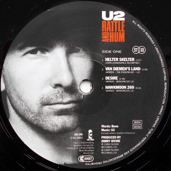 U2 : Rattle And Hum (2xLP, Album, Gat)