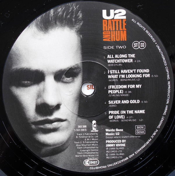 U2 : Rattle And Hum (2xLP, Album, Gat)