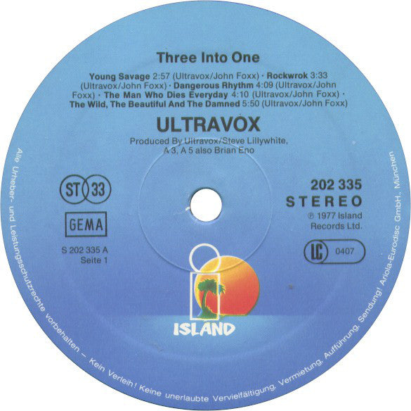 Ultravox : Three Into One (LP, Comp)