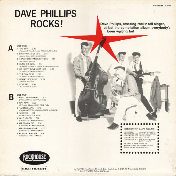 Dave Phillips (4) : Rocks! (The Best Of...) (LP, Album, Comp)