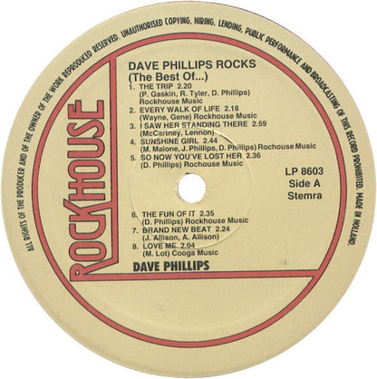 Dave Phillips (4) : Rocks! (The Best Of...) (LP, Album, Comp)