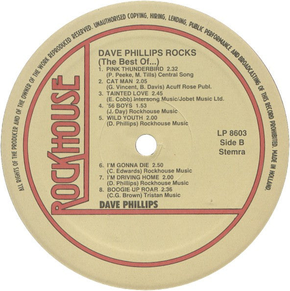 Dave Phillips (4) : Rocks! (The Best Of...) (LP, Album, Comp)