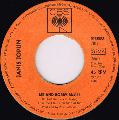 Janis Joplin : Me And Bobby McGee / Half Moon (7", Single)