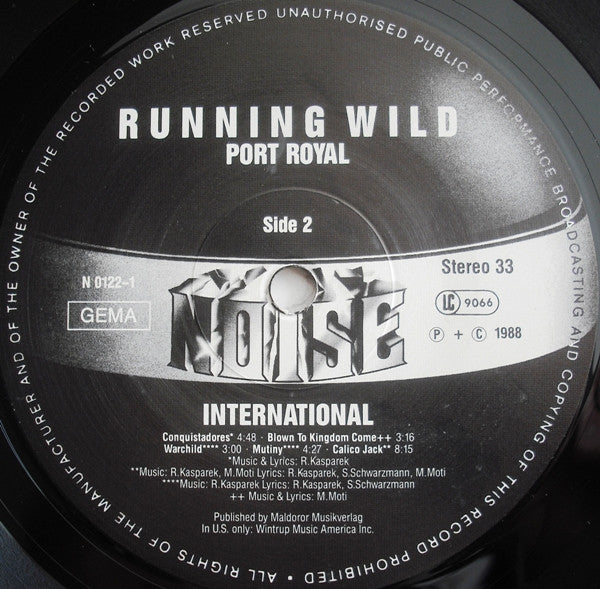 Running Wild : Port Royal (LP, Album)