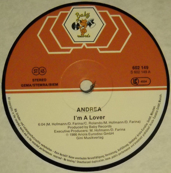 Andrea (4) : I'm A Lover (12", Maxi)