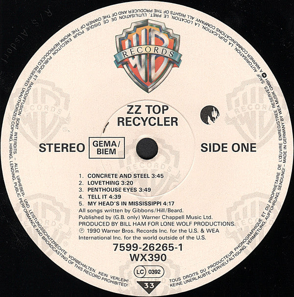 ZZ Top : Recycler (LP, Album)