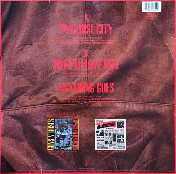 Guns N' Roses : Paradise City (12", Maxi)