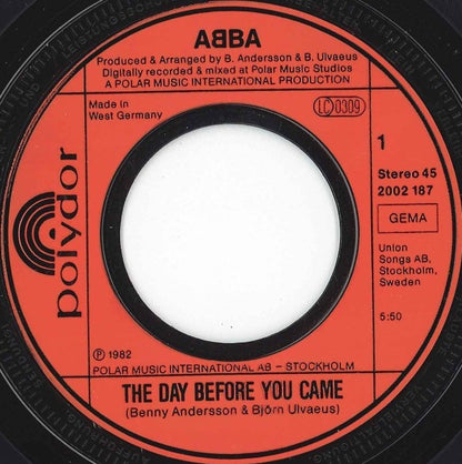 ABBA : The Day Before You Came (7", Single)