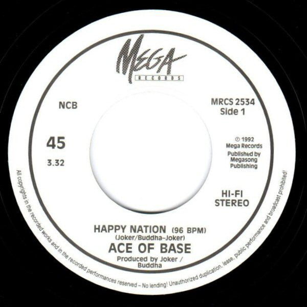 Ace Of Base : Happy Nation (7", Single, Lar)