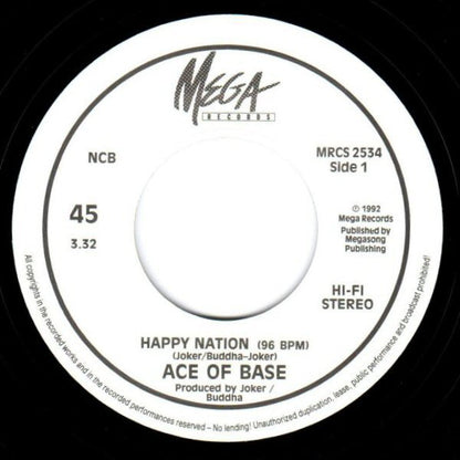 Ace Of Base : Happy Nation (7", Single, Lar)