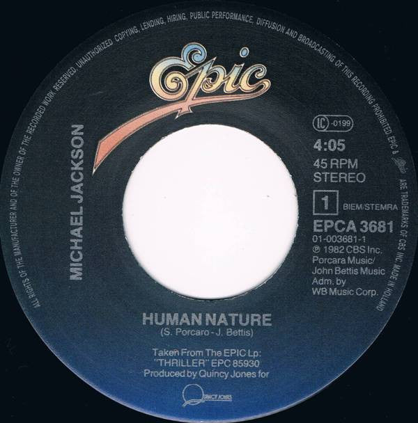 Michael Jackson : Human Nature (7", Single)