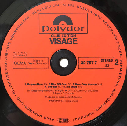 Visage : Visage (LP, Album, Club)