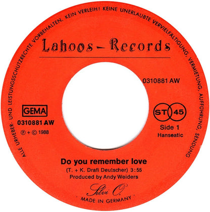 Silvi O. : Do You Remember Love (7", Single)