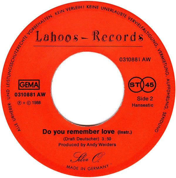 Silvi O. : Do You Remember Love (7", Single)