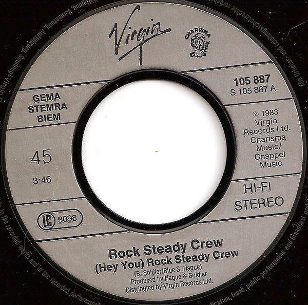 The Rock Steady Crew : (Hey You) The Rock Steady Crew (7", Single)