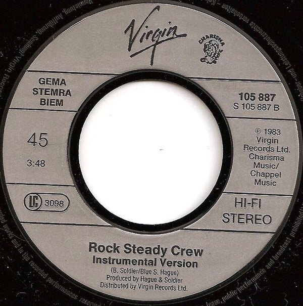 The Rock Steady Crew : (Hey You) The Rock Steady Crew (7", Single)