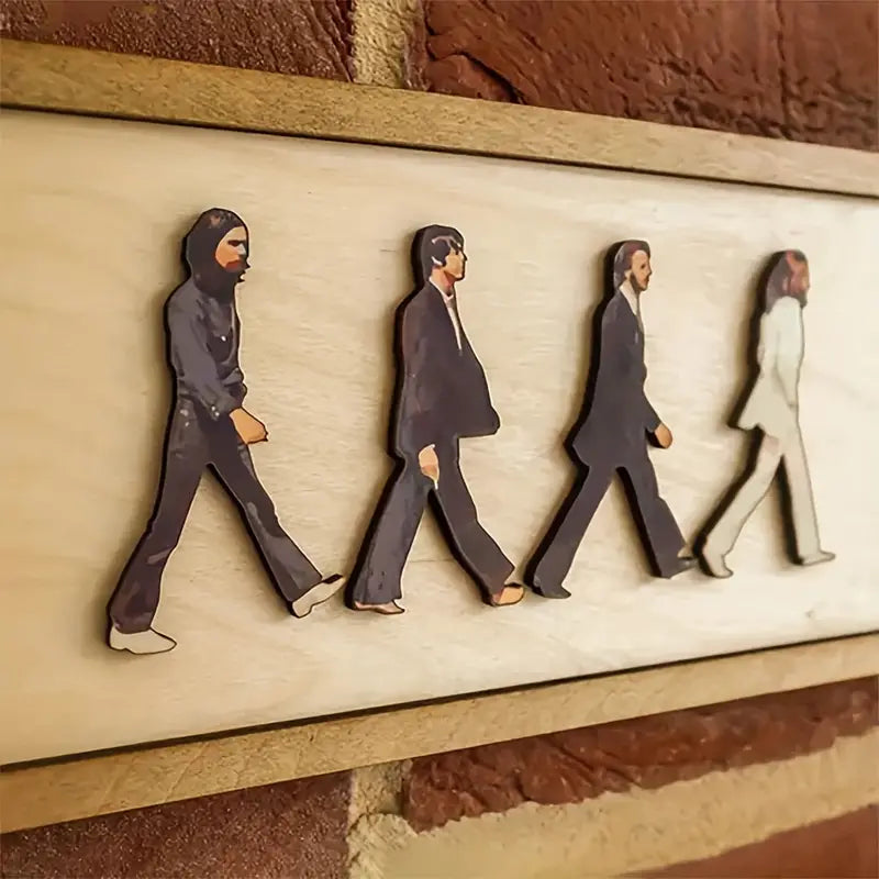 Vintage Beatles Abbey Road Wandbord Hout