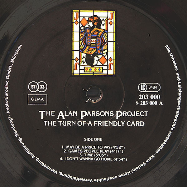 The Alan Parsons Project : The Turn Of A Friendly Card (LP, Album, RP)