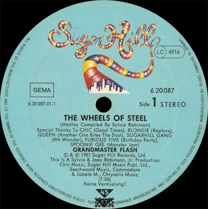 Grandmaster Flash And The Furious Five* : The Wheels Of Steel (12", Single)