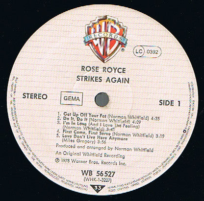 Rose Royce : Strikes Again (LP, Album, Gat)