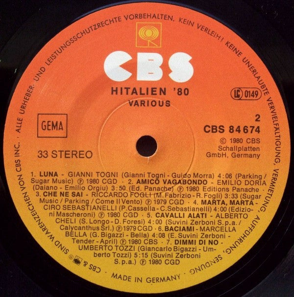 Various : Hitalien'80 (Die Italienischen Sommer-Hits) (LP, Comp)