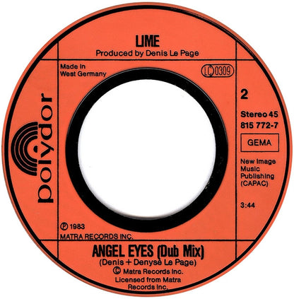 Lime (2) : Angel Eyes (7", Single)