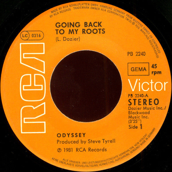 Odyssey (2) : Going Back To My Roots (7", Single)